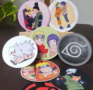 Naruto stickers round shape