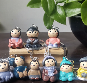 Miniature keychains made of clay